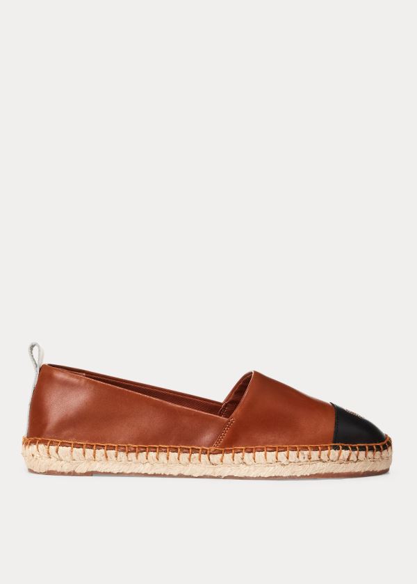 Ralph Lauren Dorian Læder Espadrillos Dame Danmark (PMWZK6782)